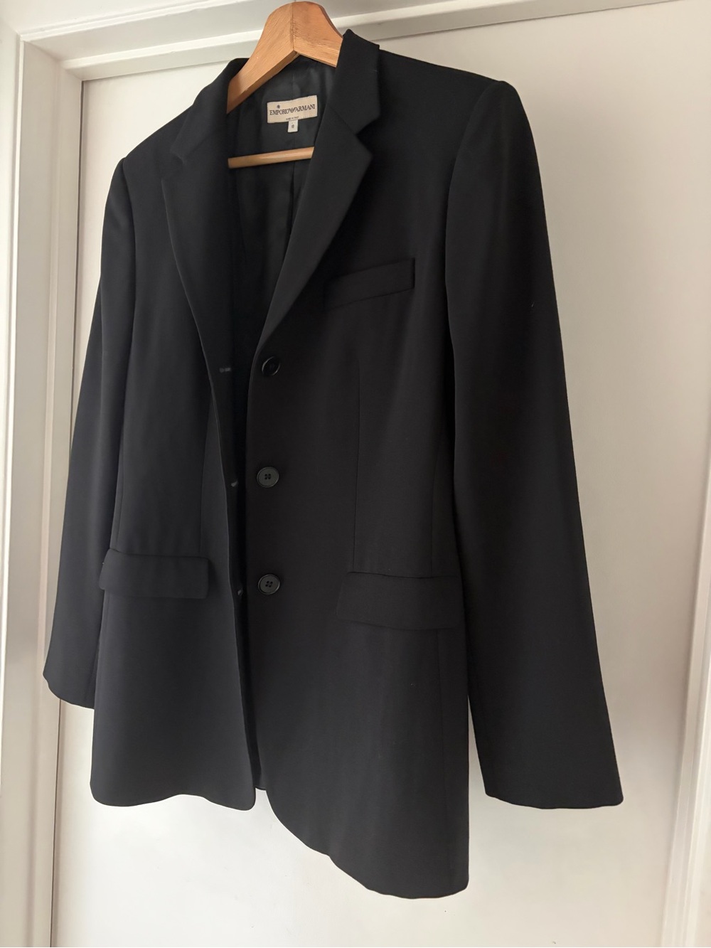 Vintage Emporio Armani Blazer Made in Italy Black Single Breasted Jacket